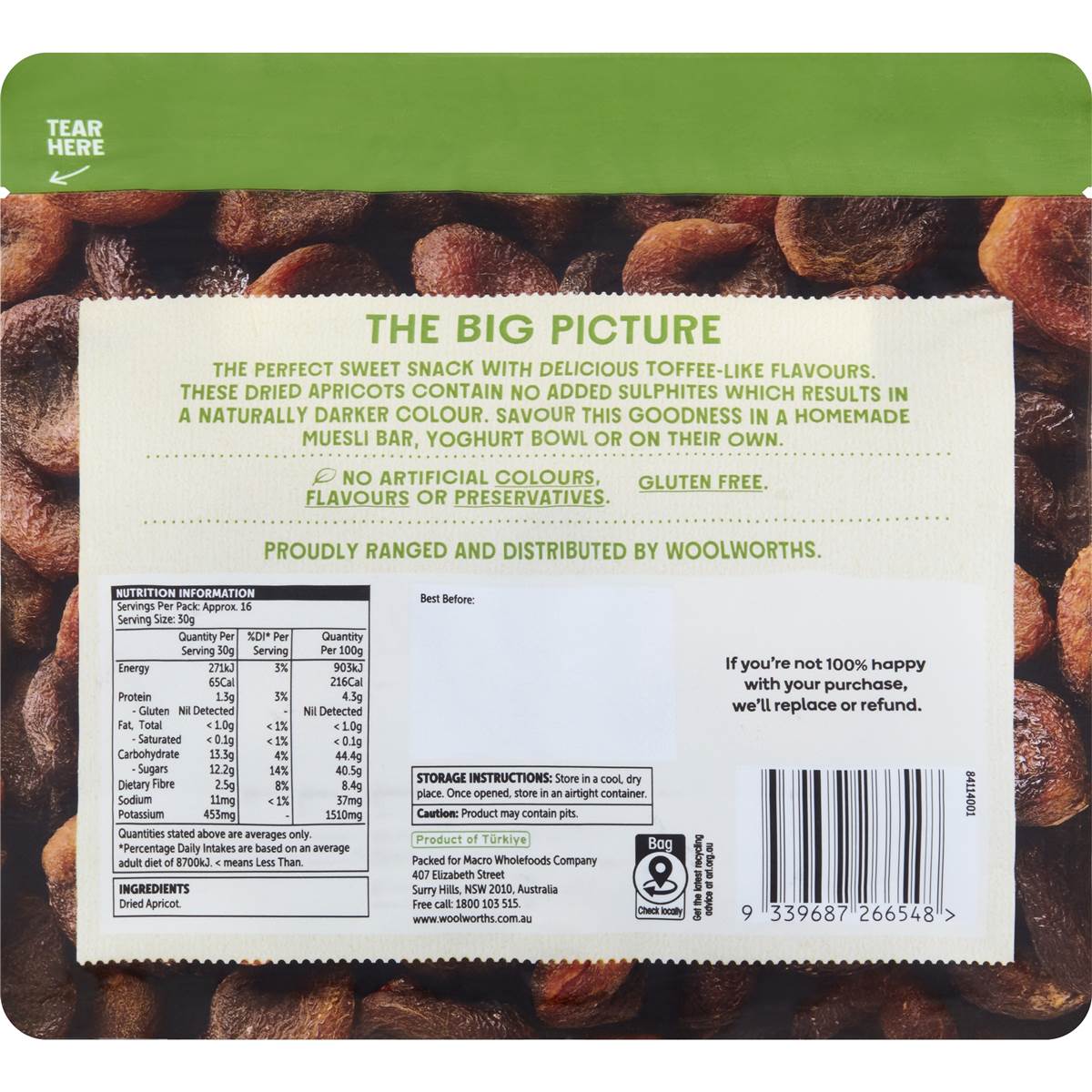 Macro Dried Apricots 500g Woolworths