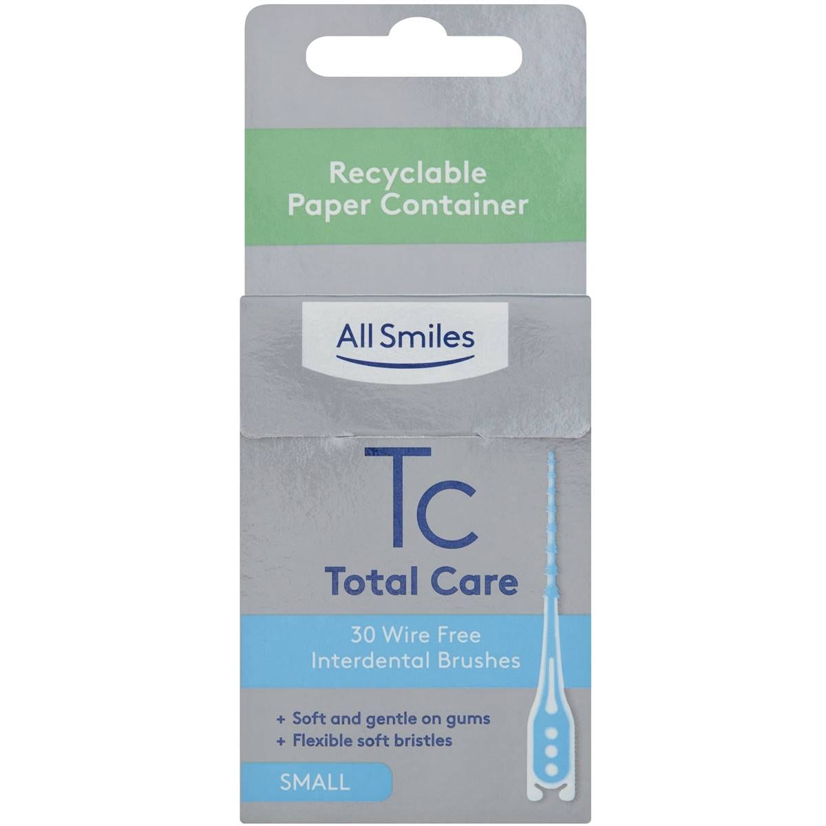 All Smiles Total Care Wire Free Interdental Brushes Small 30 Pack