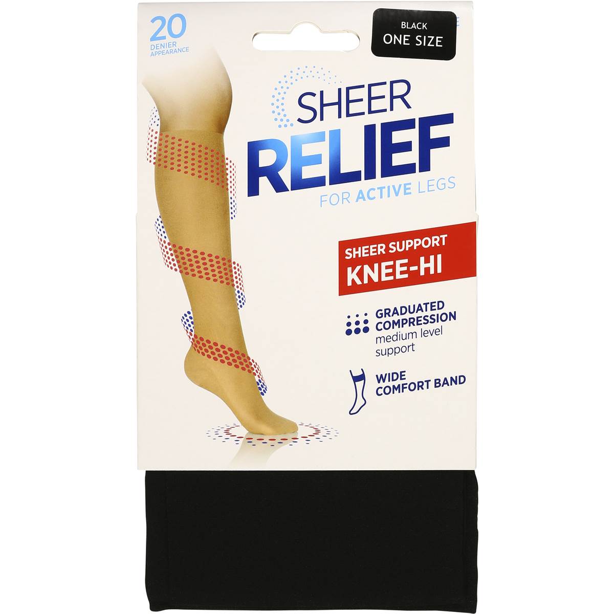 Razzamatazz Sheer Relief Socks Half Hi Support Navy Or Beige Each