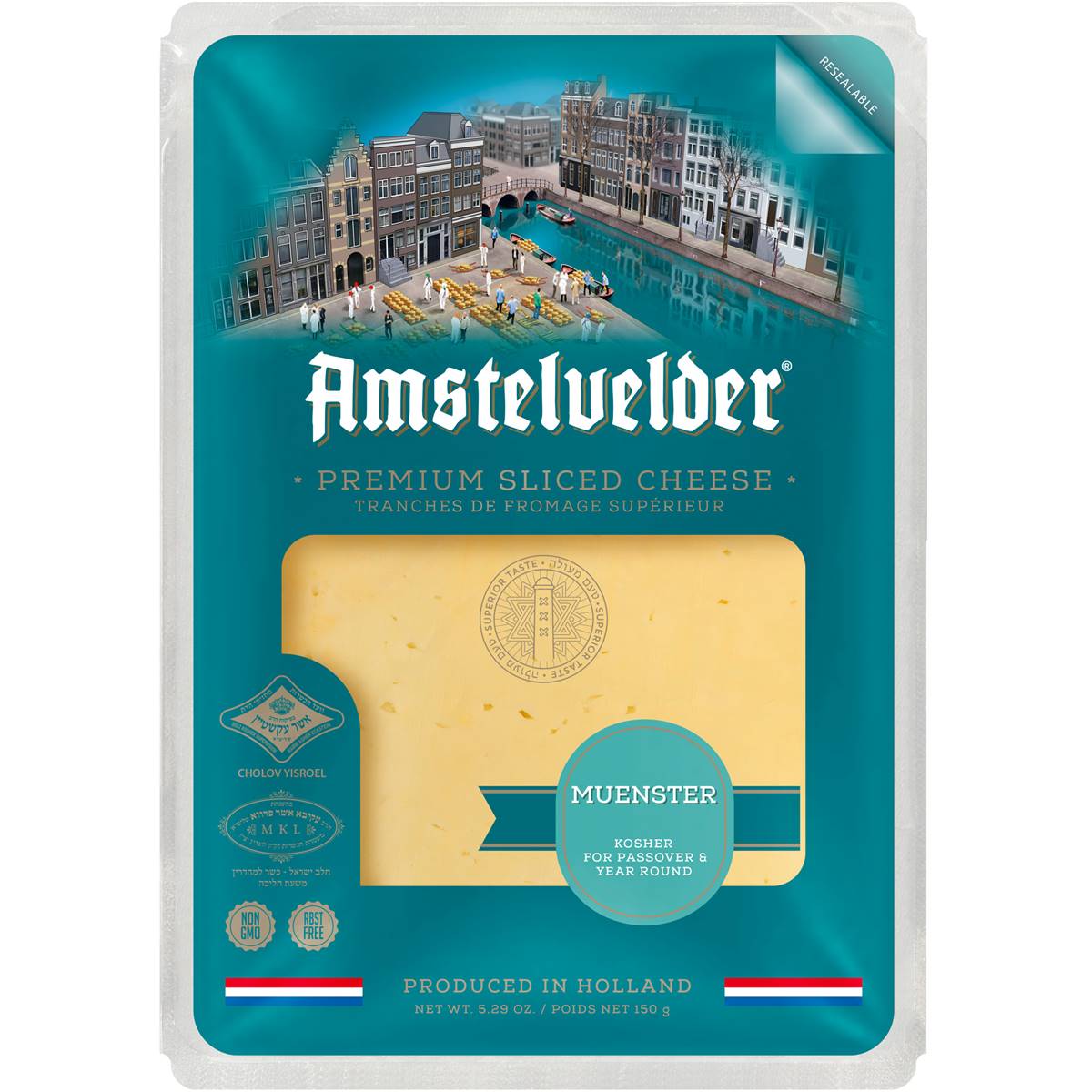 Amstelvelder Muenster Cheese Slices 150g Woolworths