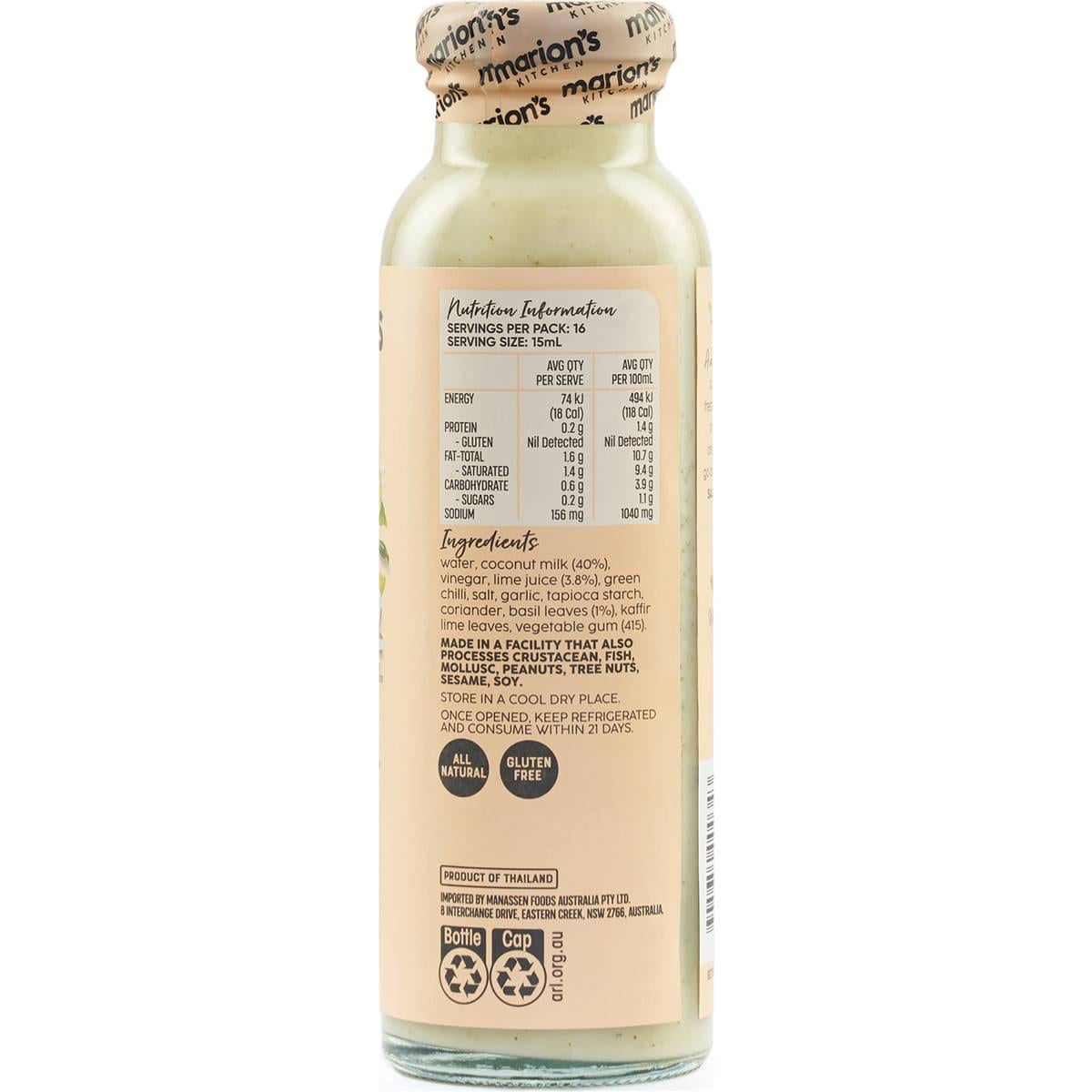 Marion's Kitchen Thai Basil Lime & Coconut Salad Dressing 240ml