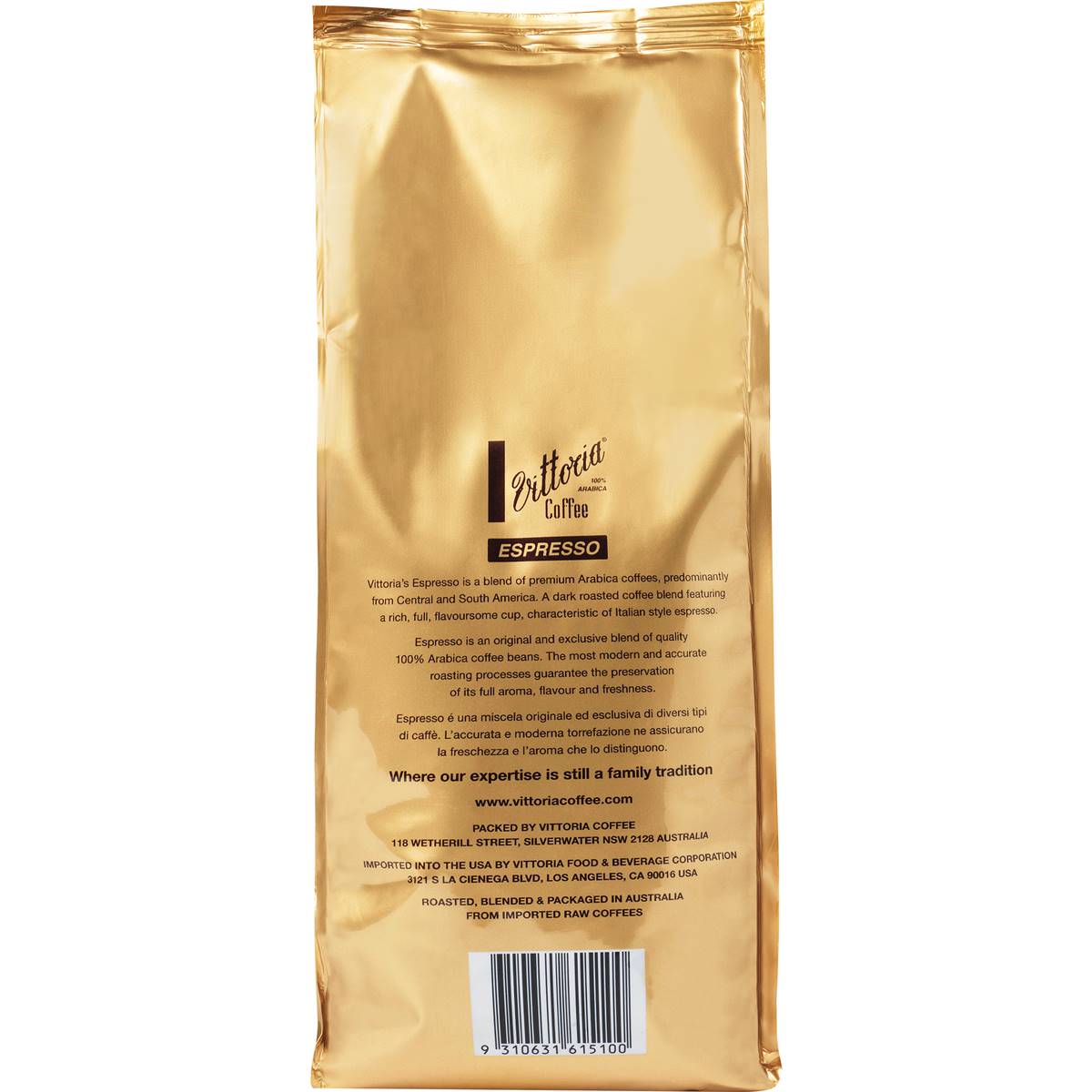 Vittoria Espresso Beans 500g | Woolworths