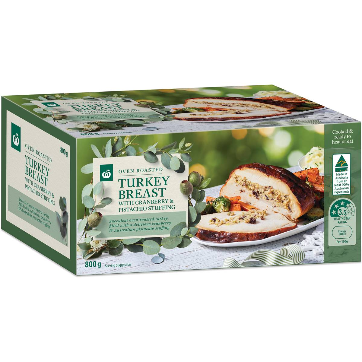 Woolworths Oven Roast Turkey Breast With Cranberry & Pistachio Stuffing