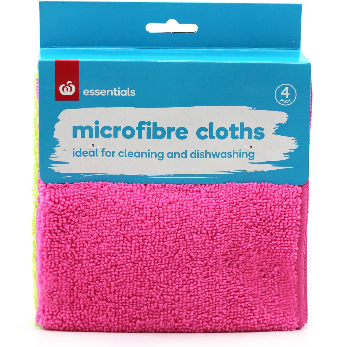 Woolworths Essentials Microfibre Cloth 4 Pack Woolworths