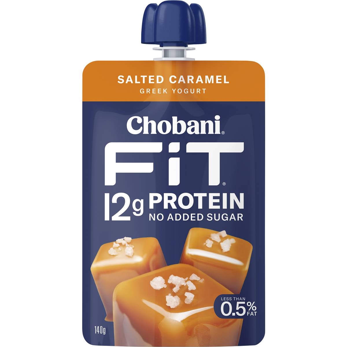 Chobani Fit Salted Caramel High Protein Greek Yogurt Pouch 140g ...