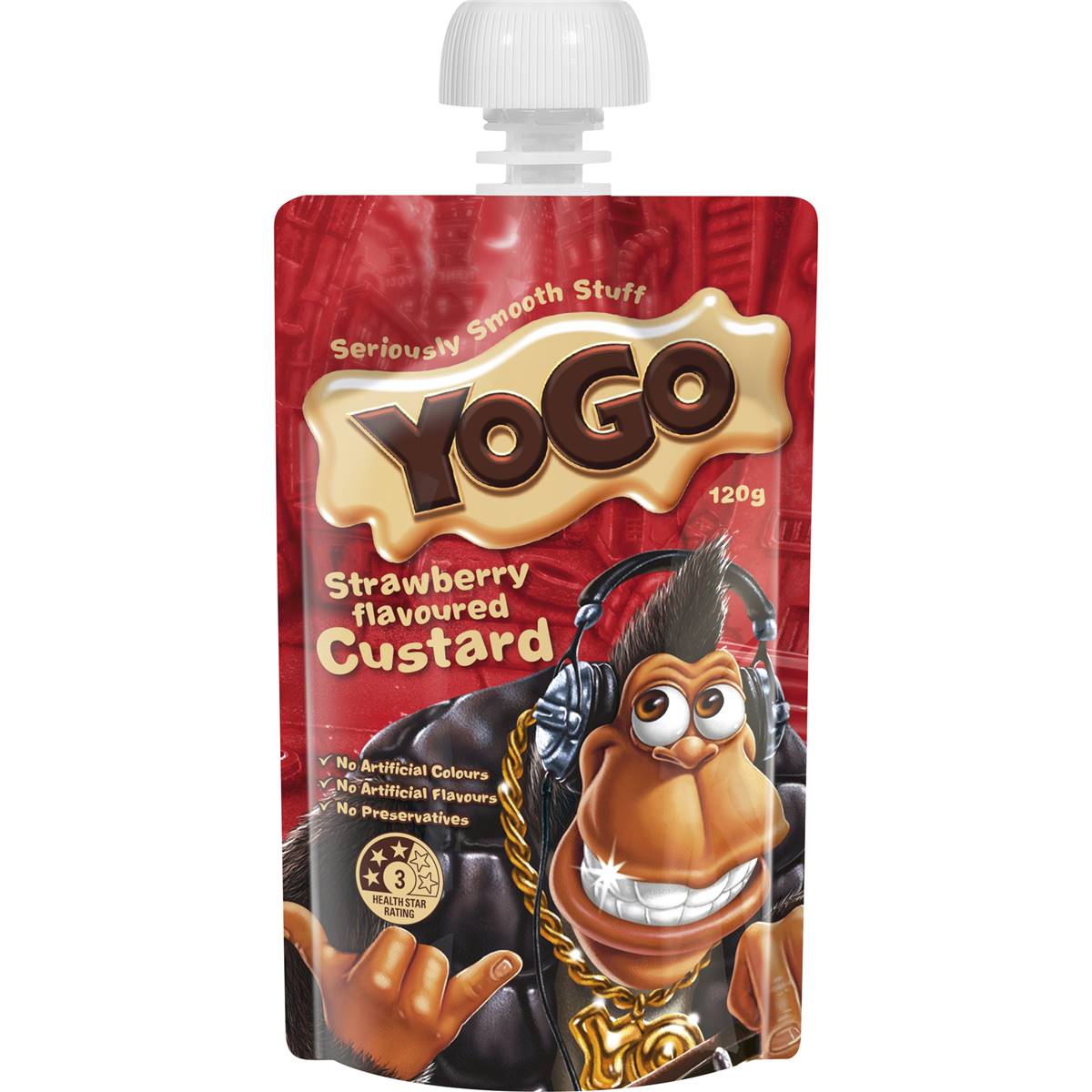 Yogo Strawberry Flavoured Custard Pouch 120g | Woolworths