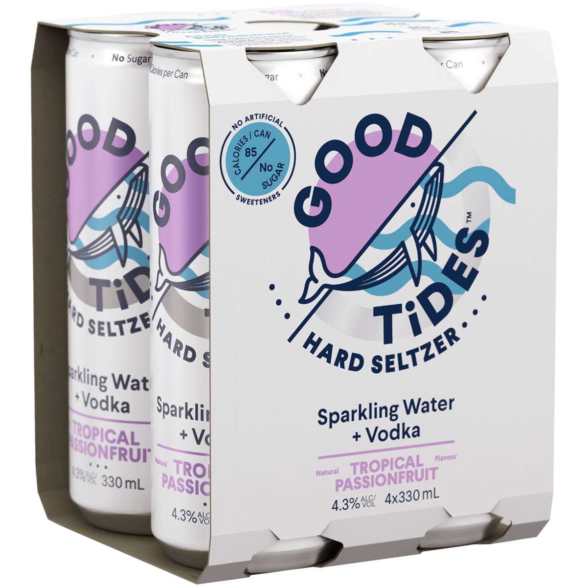 Good Tides Sparkling Water & Vodka Tropical Passionfruit Seltzer 330ml