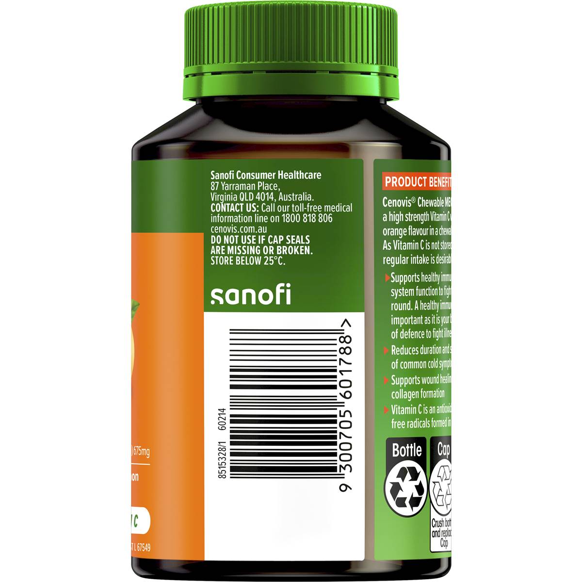 Cenovis Mega Vitamin C 1000mg Chewable Tablets For Immune Support 60 Pack Woolworths