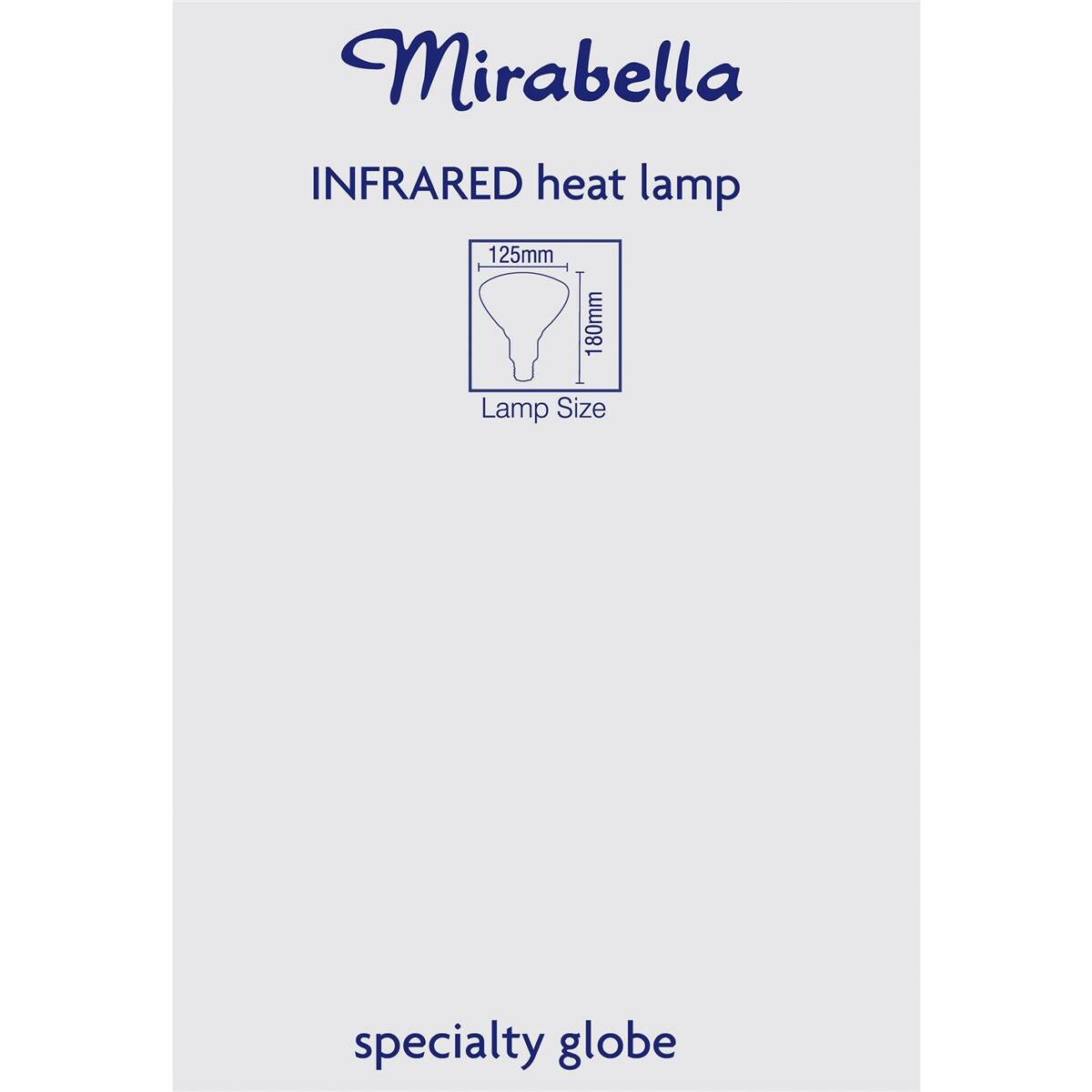 Mirabella Edison Screw 275w Dimmable Infrared Heat Lamp Each Woolworths