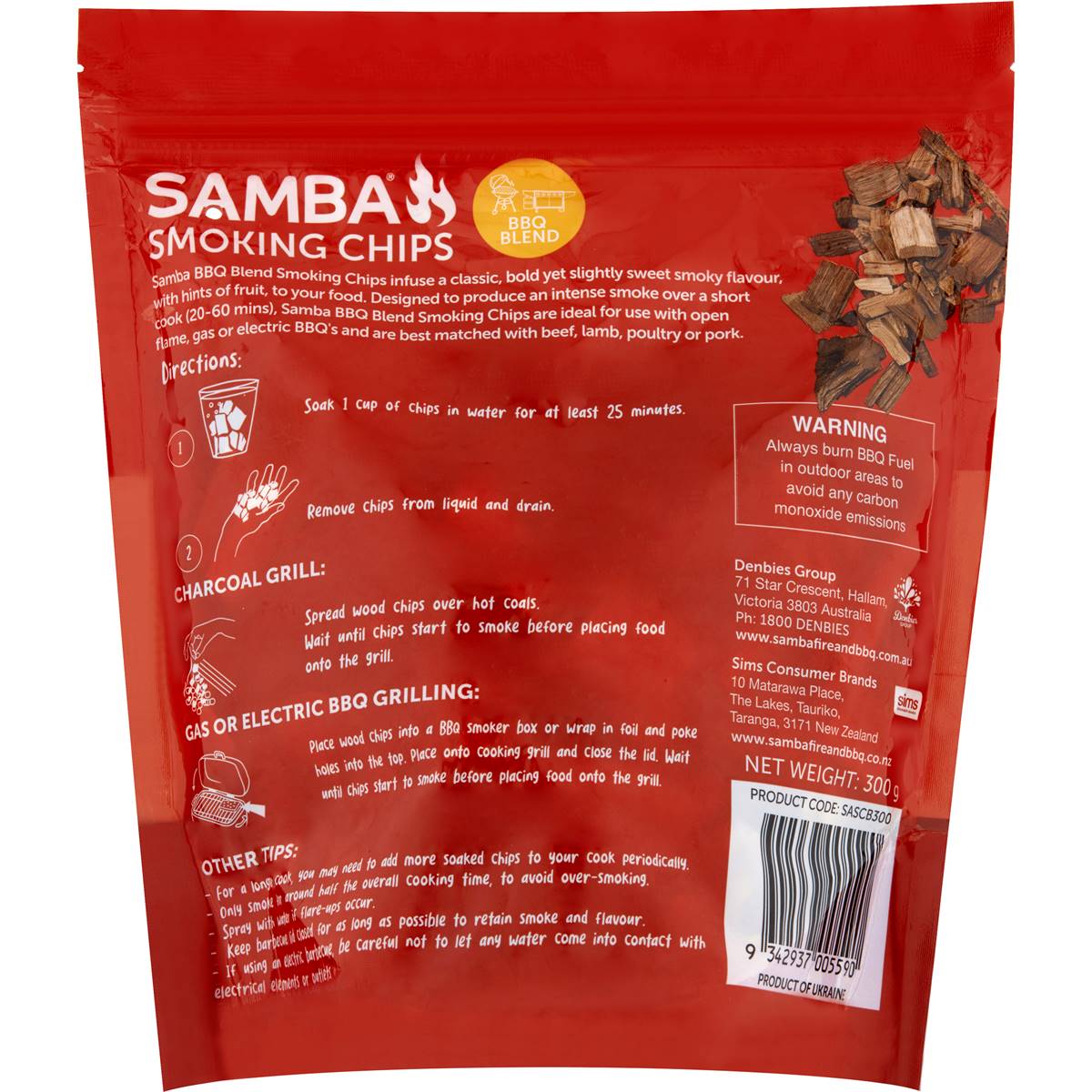 Samba Smoking Chips 300g Woolworths