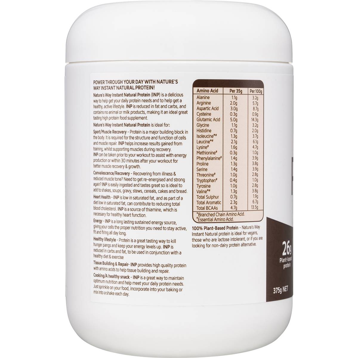 Nature's Way Protein Powder Chocolate 375g Woolworths
