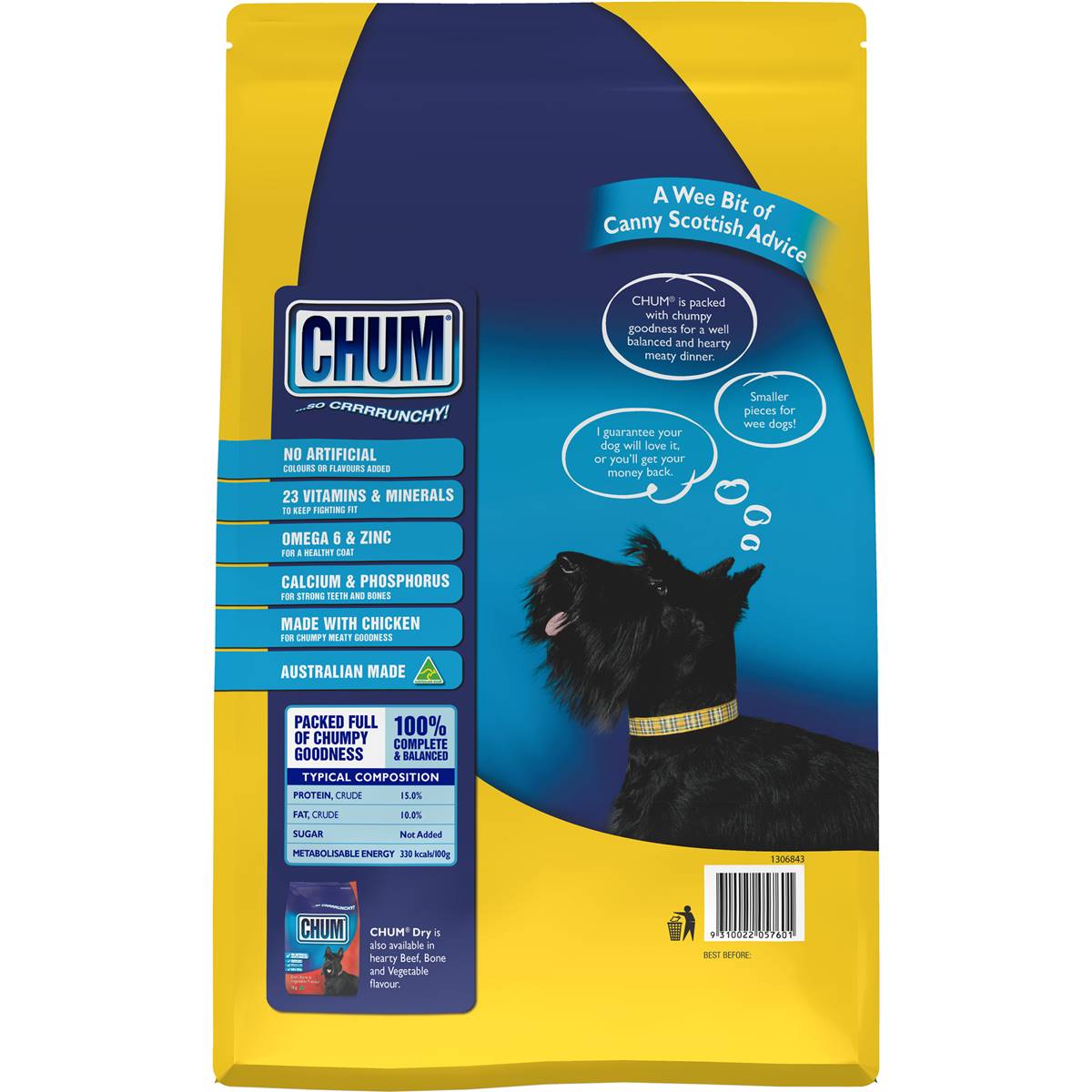 Chum Adult Dog Food Chicken Beef & Vegetable 3kg Woolworths