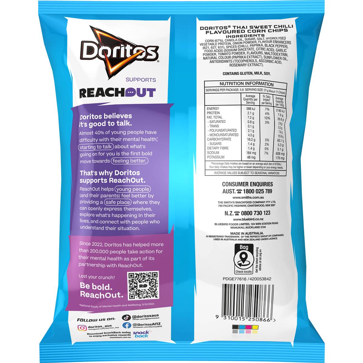 Doritos Thai Sweet Chilli 150g Woolworths