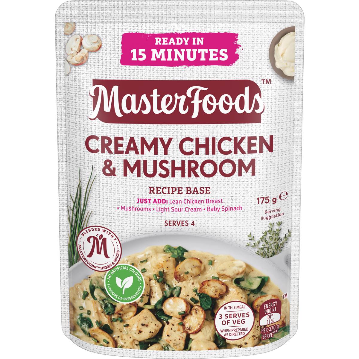 MasterFoods Creamy Chicken & Mushroom Recipe Base