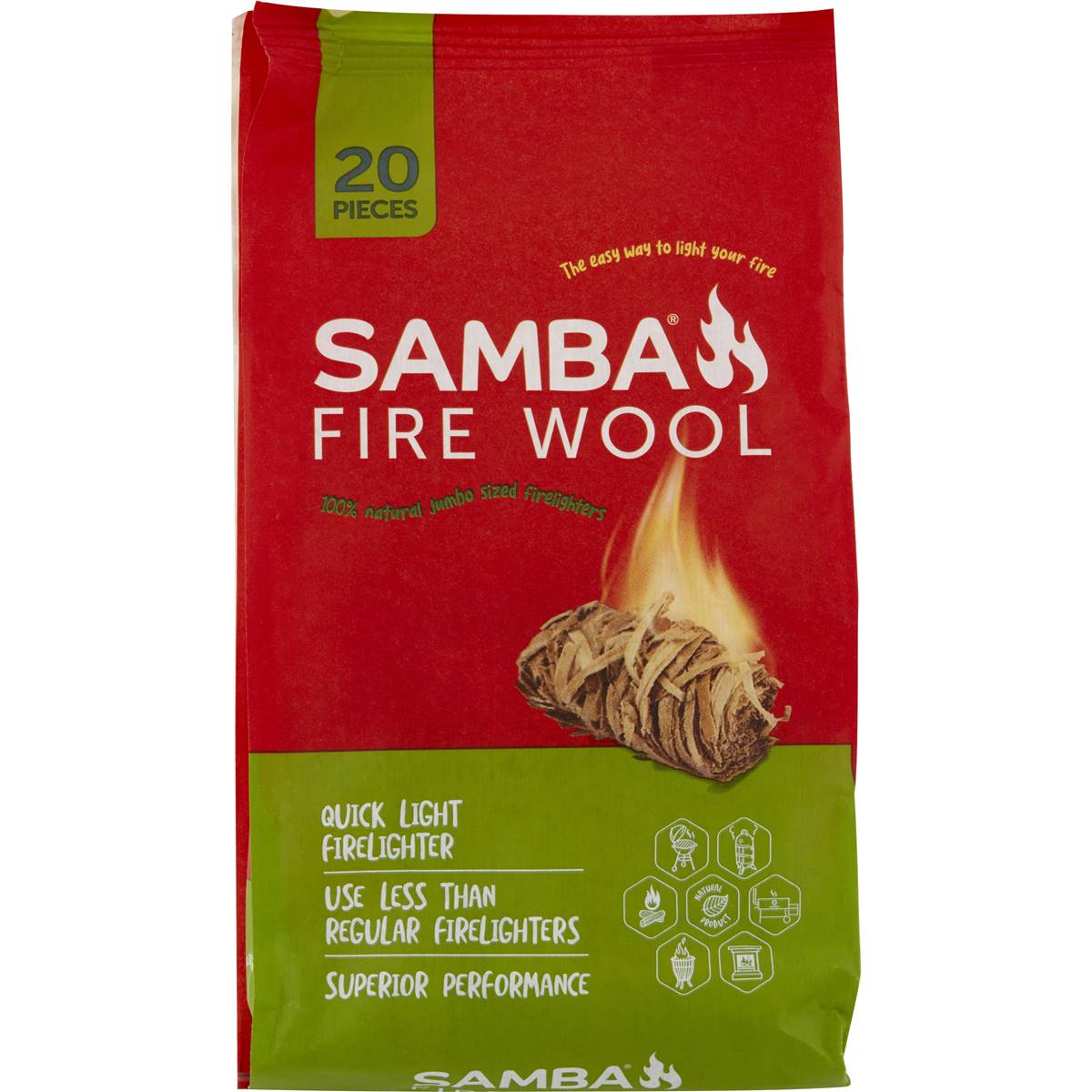 Samba Fire Wool 20 Pack | Woolworths