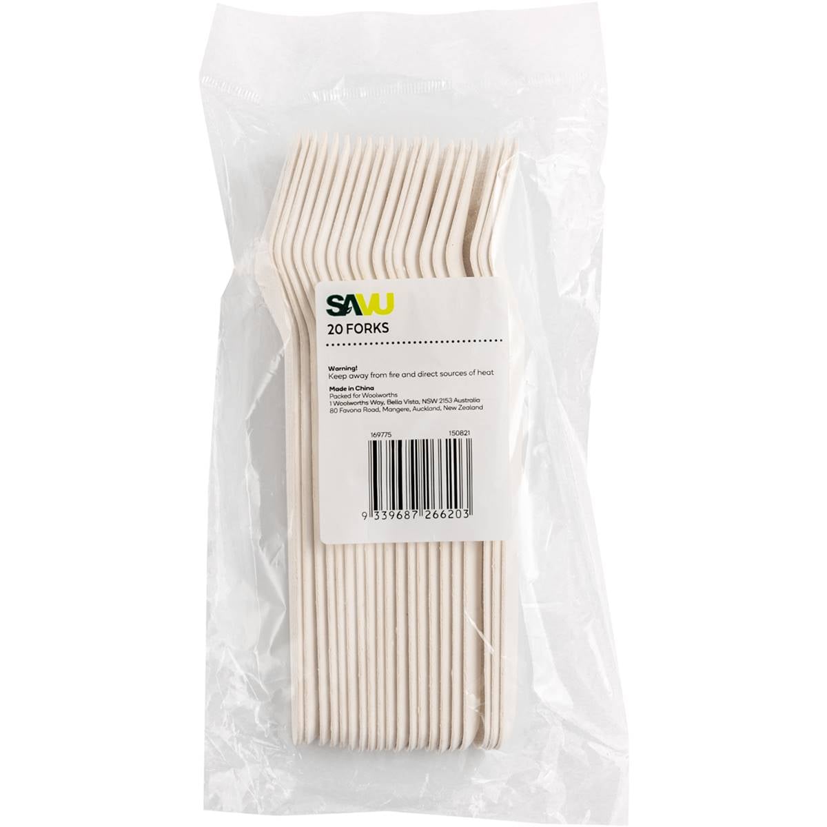 Savu Sugarcane Pulp Forks 20 Pack Woolworths