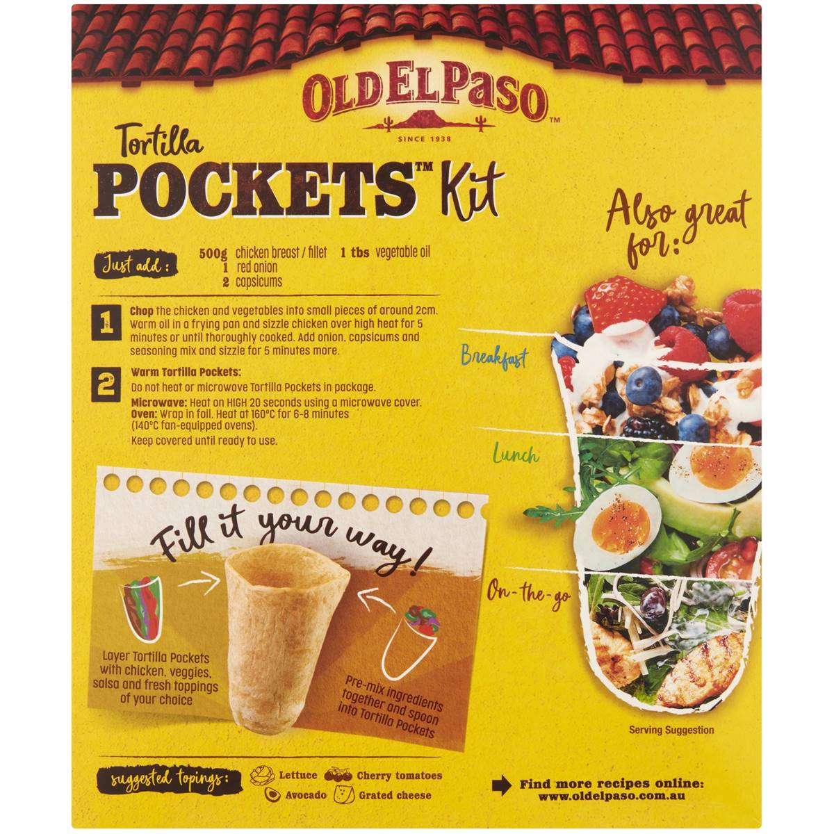 Old El Paso Tortilla Pockets Kit Sweet & Smoky Bbq 380g Woolworths