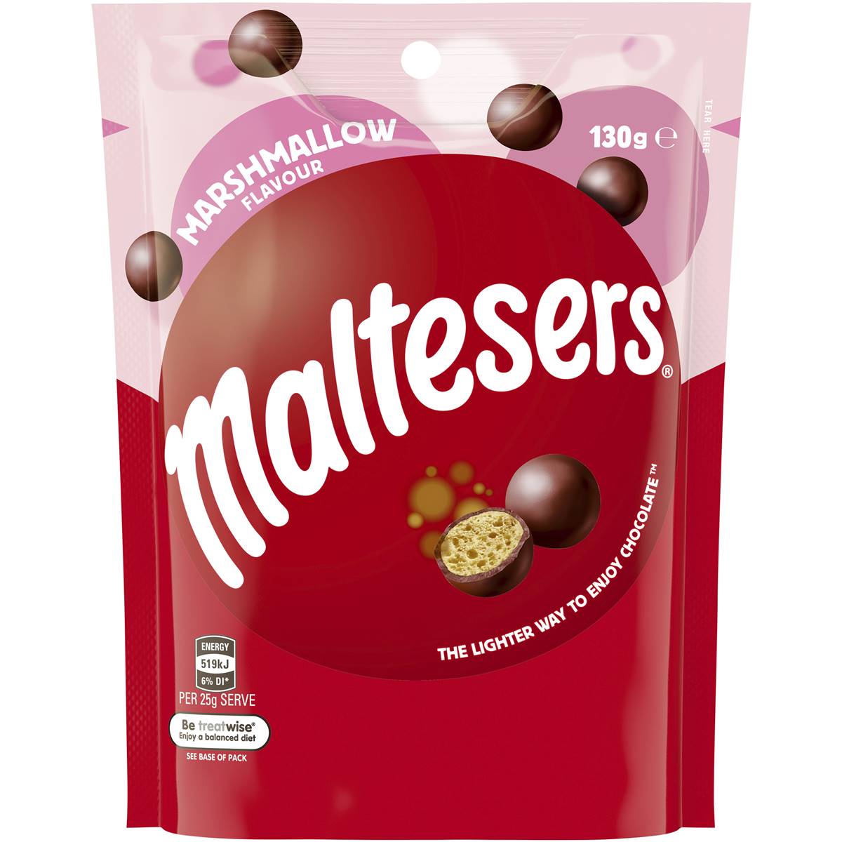 Maltesers Marshmallow Flavour Milk Chocolate Share Bag 130g Woolworths