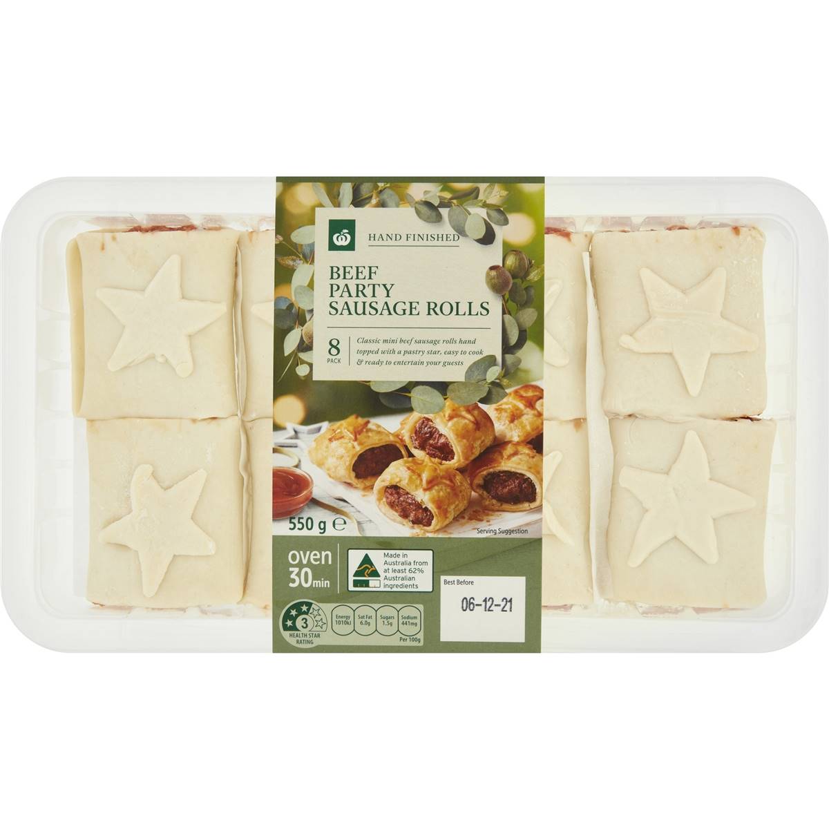 Woolworths Beef Party Sausage Rolls 8 Pack | Woolworths