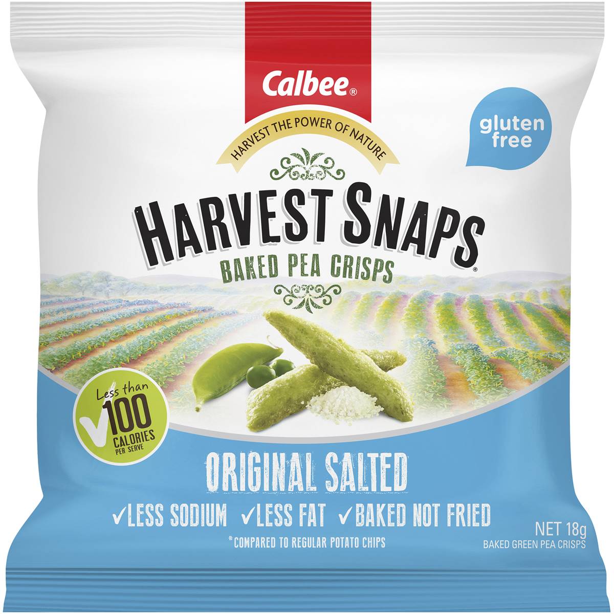 Calbee Harvest Snaps Pea Original Salted Multipack Baked Crisps 5 Pack Woolworths