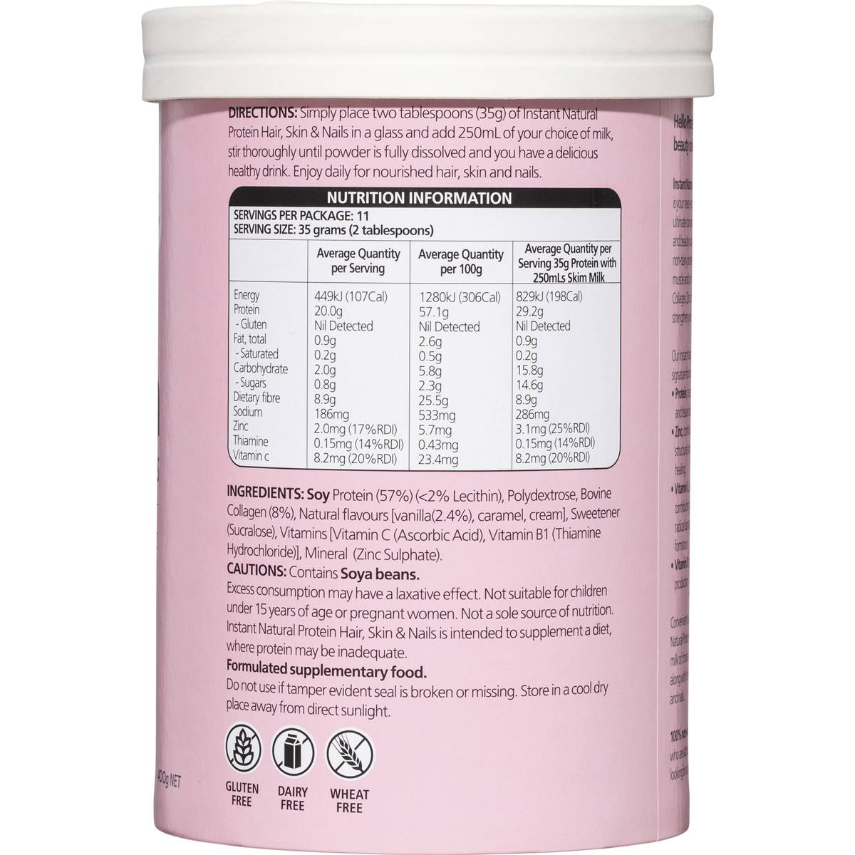 Nature's Way Instant Natural Protein For Hair, Skin & Nails 400g