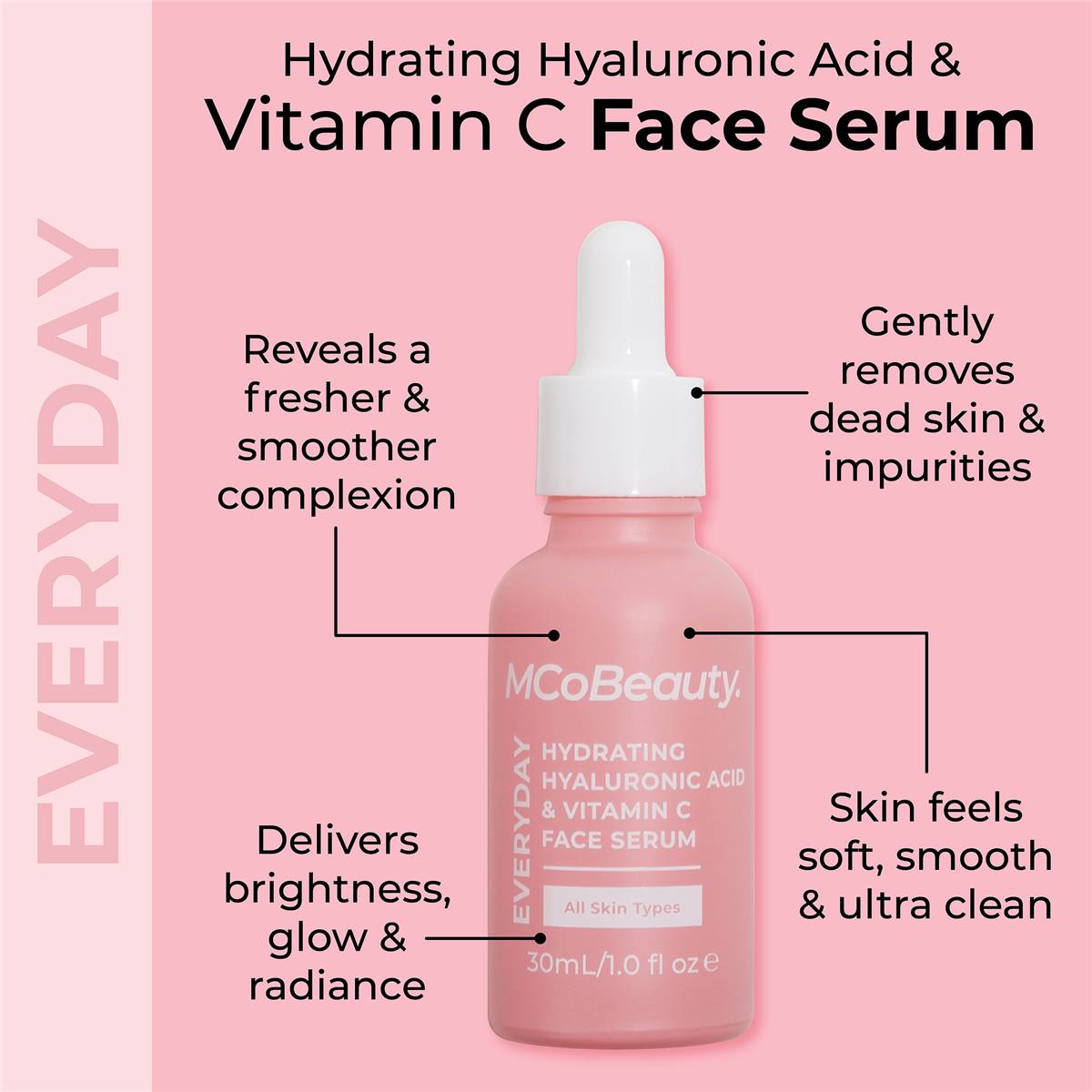Mcobeauty Hydrating Hyaluronic Acid & Vitamin C Face Serum 30ml