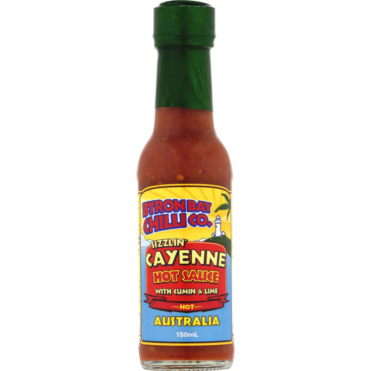 Byron Bay Chilli Co. Sizzlin Cayenne Hot Sauce With Cumin & Lime Hot 150ml Woolworths