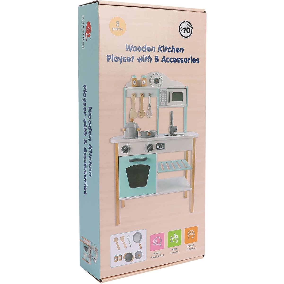 Guanyi Toys Wooden Kitchen Playset With Accessories Each Woolworths