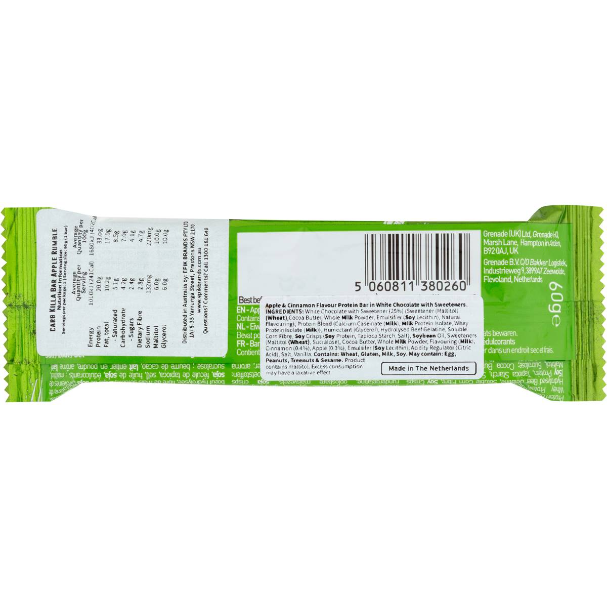 Grenade Carb Killa Bar Apple Rumble 60g Woolworths