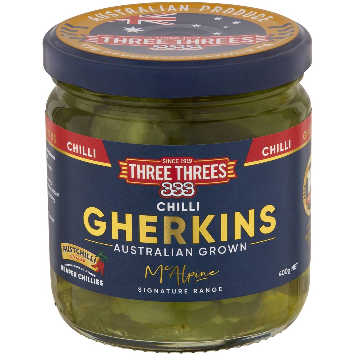 Three Threes Chilli Gherkins 400g Woolworths