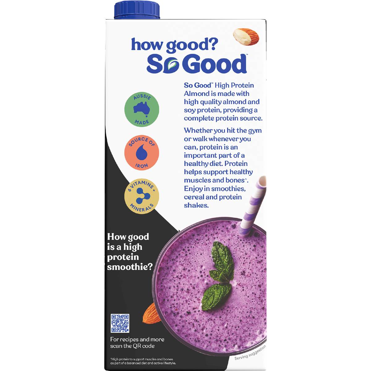 So Good High Protein Almond 1l Woolworths