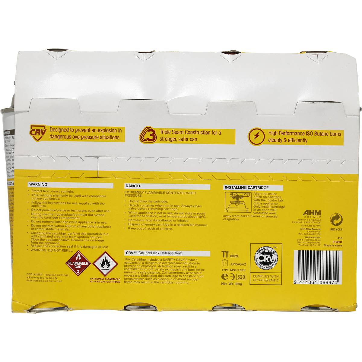 Festiva Bbq Accessory Butane Gas Cannisters 4 Pack Woolworths