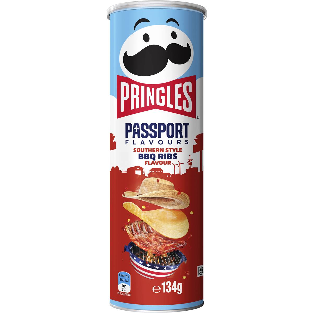 Pringles Southern Style Bbq Ribs Flavour Chips 134g Woolworths