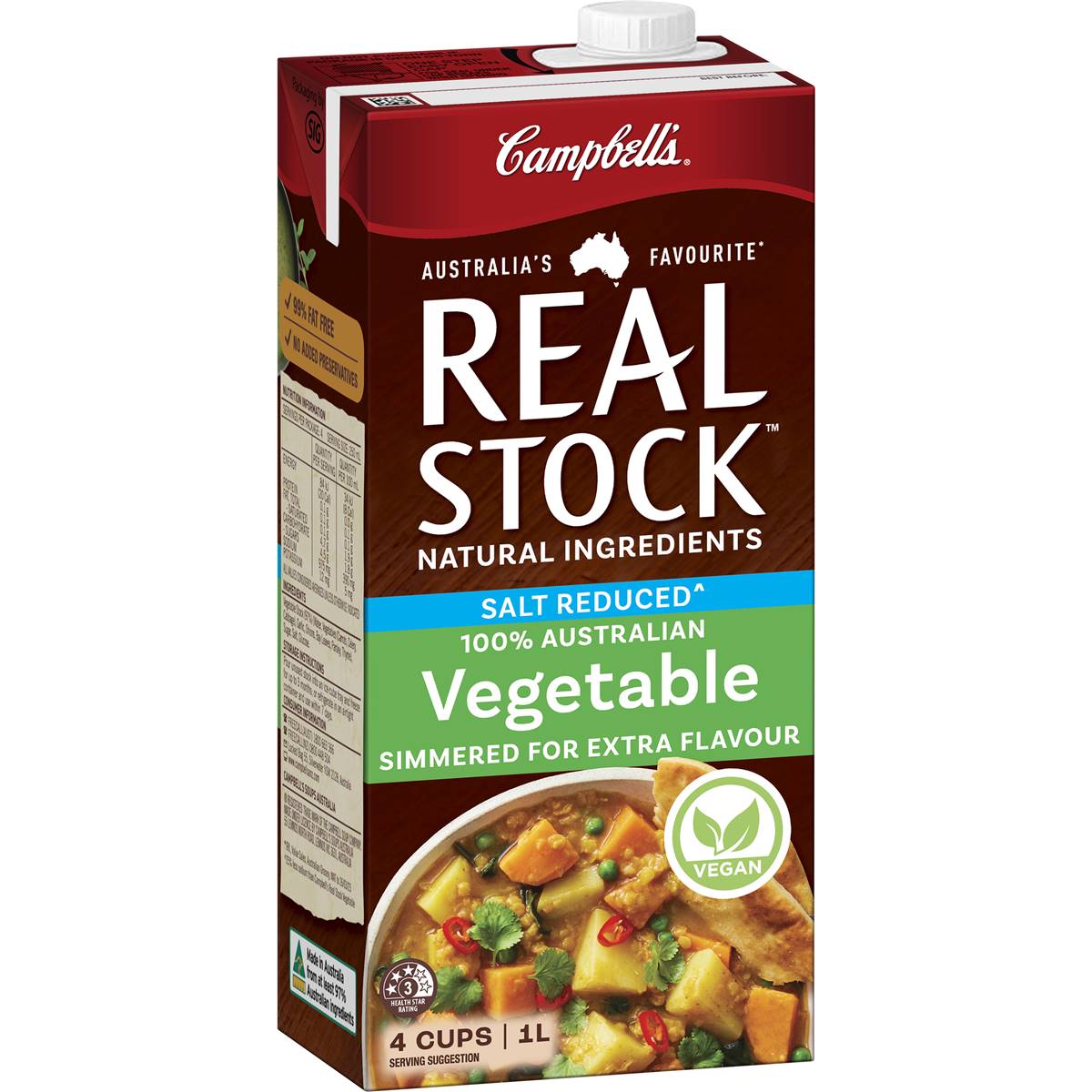 Campbell's Real Stock Vegetable Salt Reduced Liquid Stock