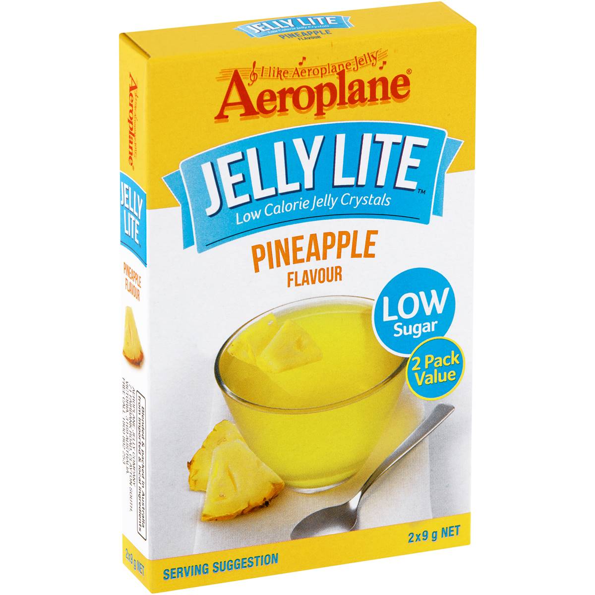 Aeroplane Jelly Lite Pineapple Flavour Low Calorie Jelly Crystals 2x9g Woolworths
