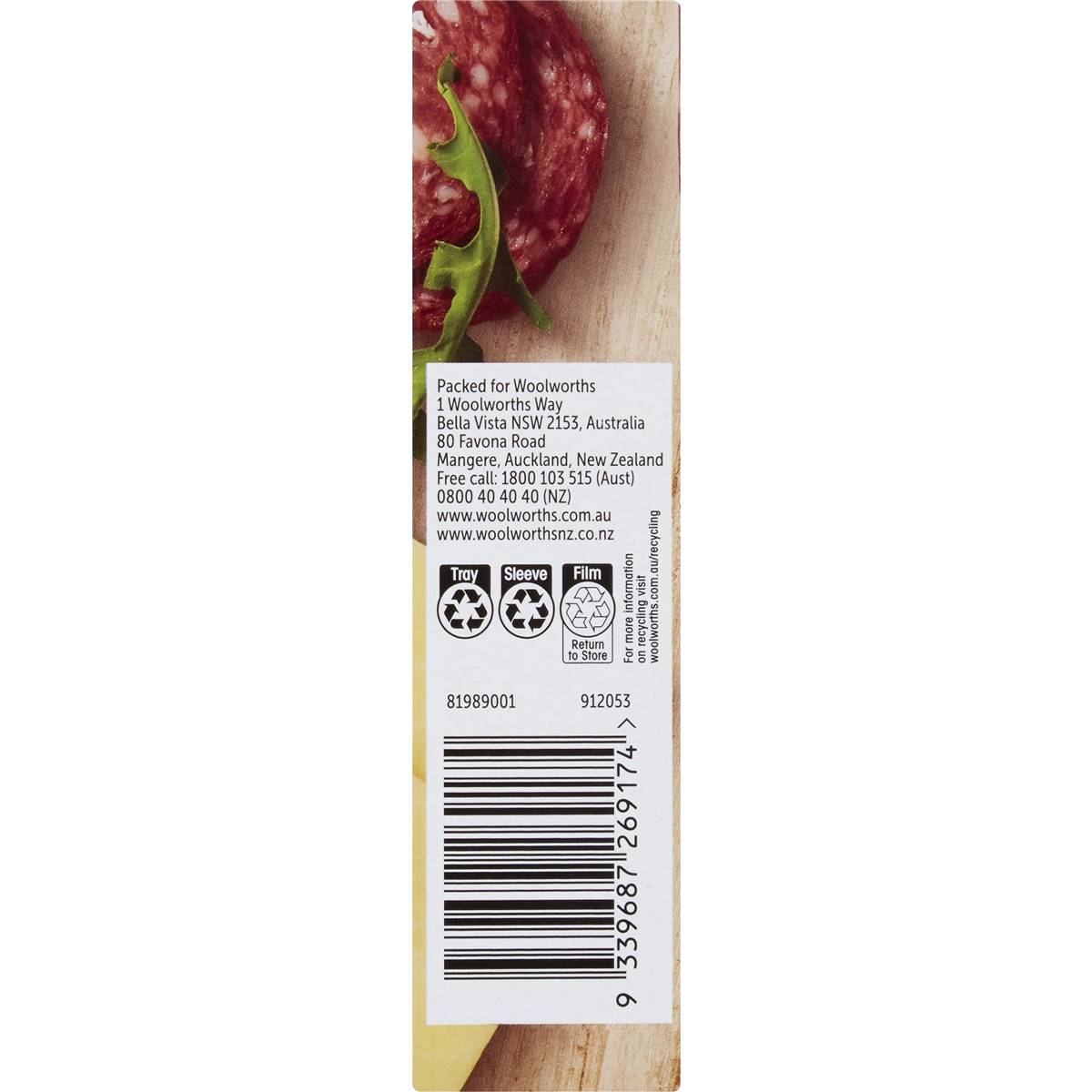 Woolworths Australian Tasty Cheese & Mild Salami Slices 40g Woolworths