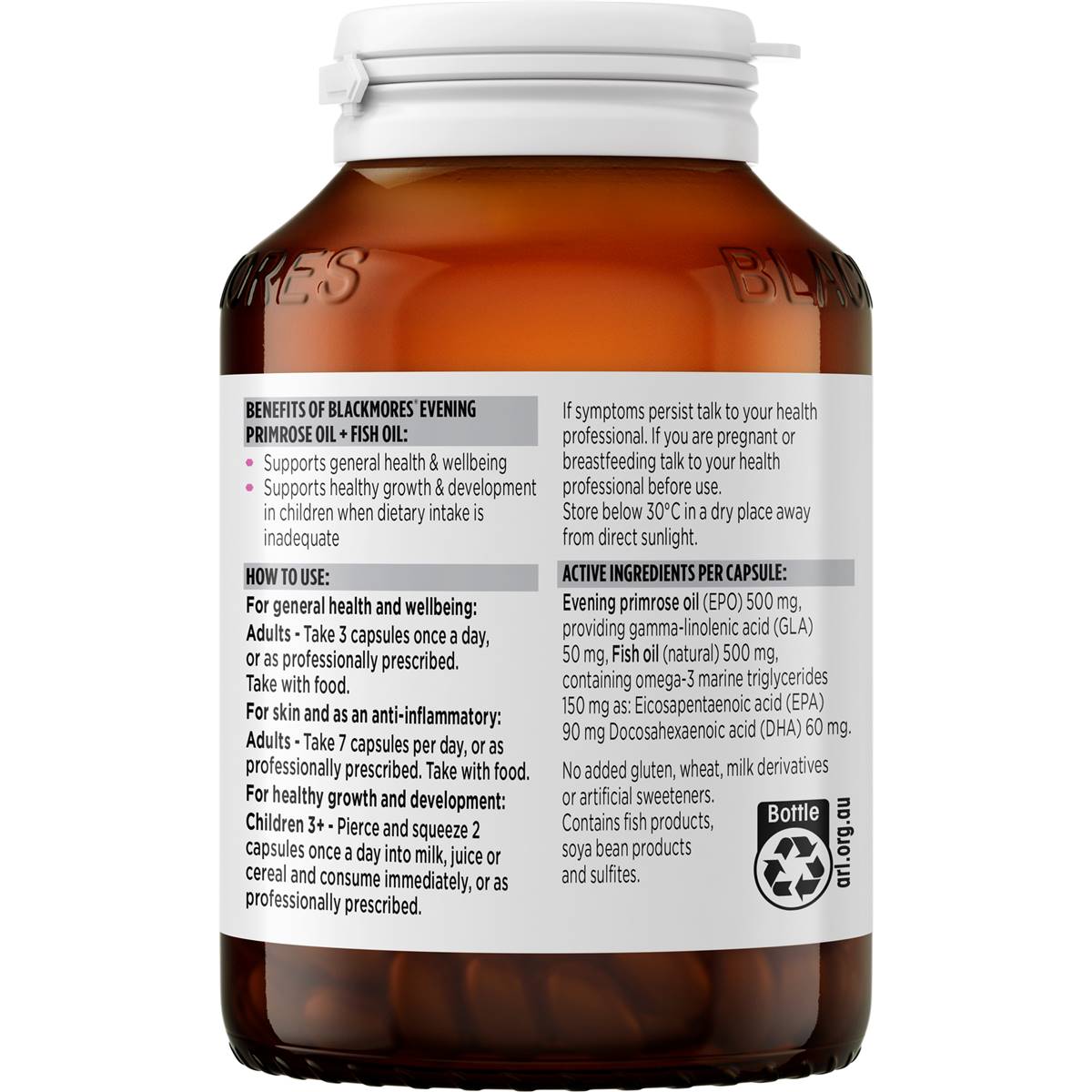 Blackmores Evening Primrose Oil + Fish Oil Capsules 100 Pack Woolworths