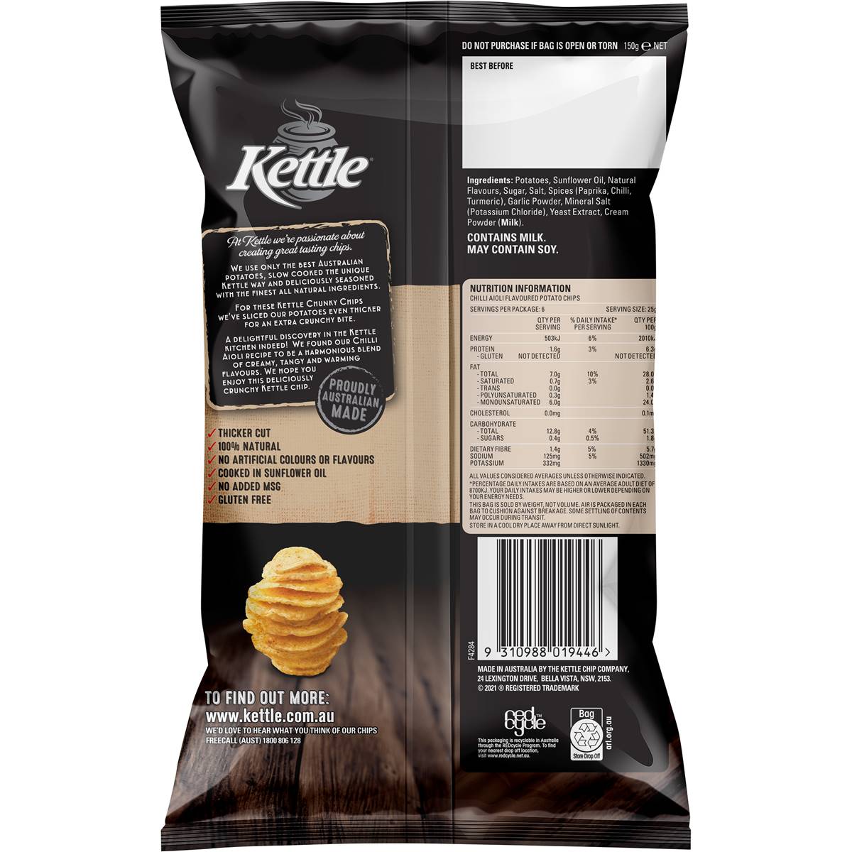 Kettle chunky chilli aioli 150g woolworths