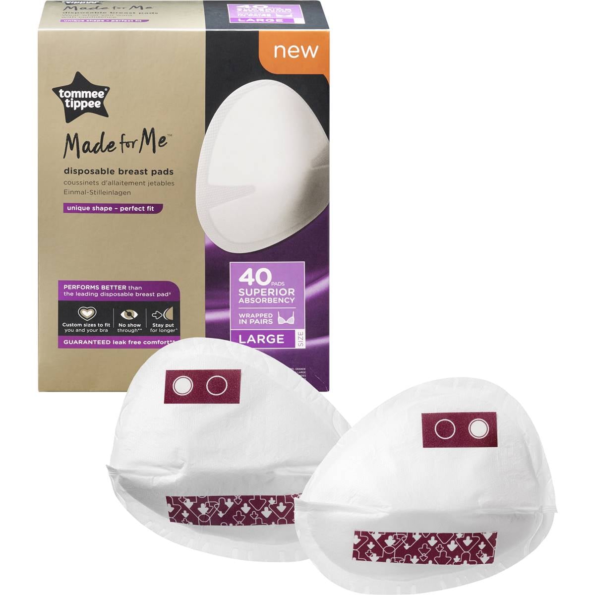 Tommee Tippee Breast Pads Large 40 Pack Woolworths