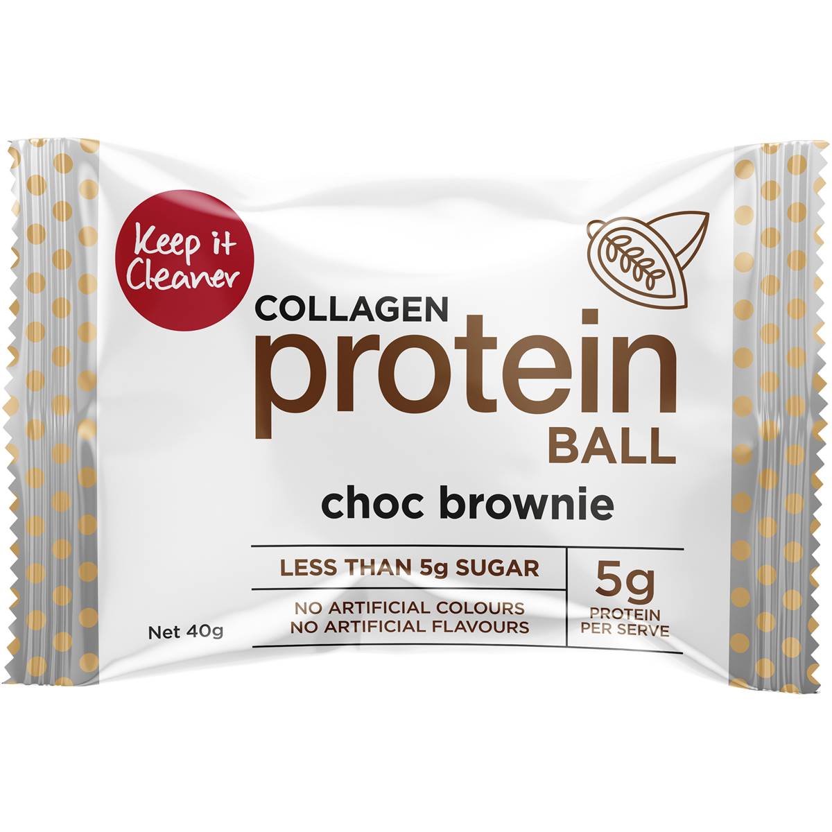 Keep It Cleaner Collagen Protein Ball Choc Brownie 40g Woolworths