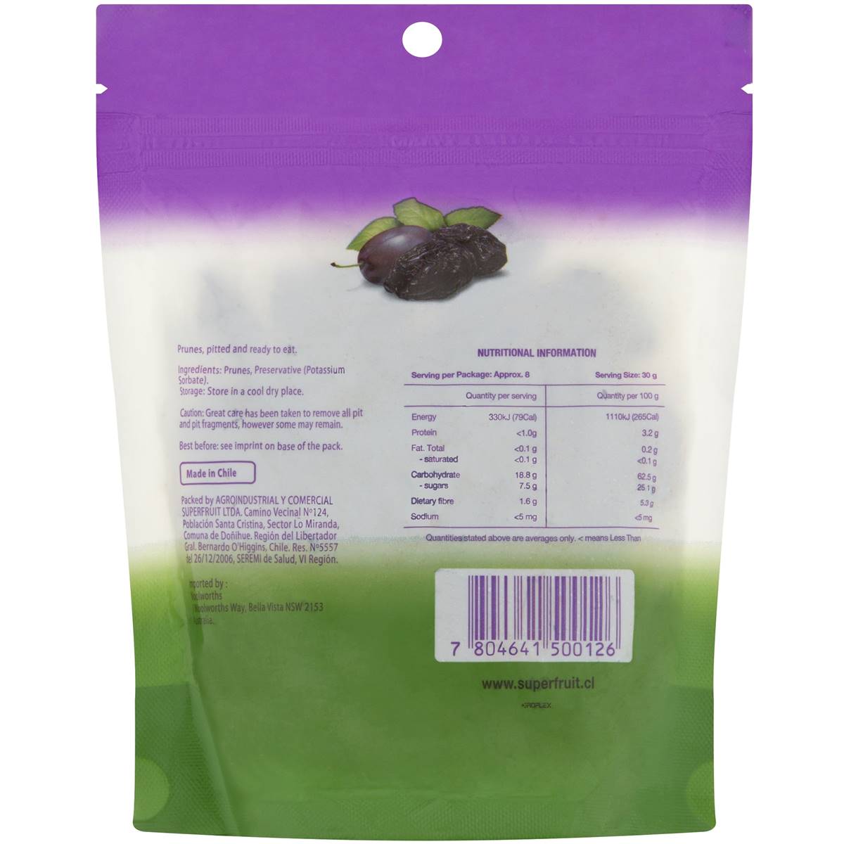 Superfruit Pitted Prunes 250g | Woolworths