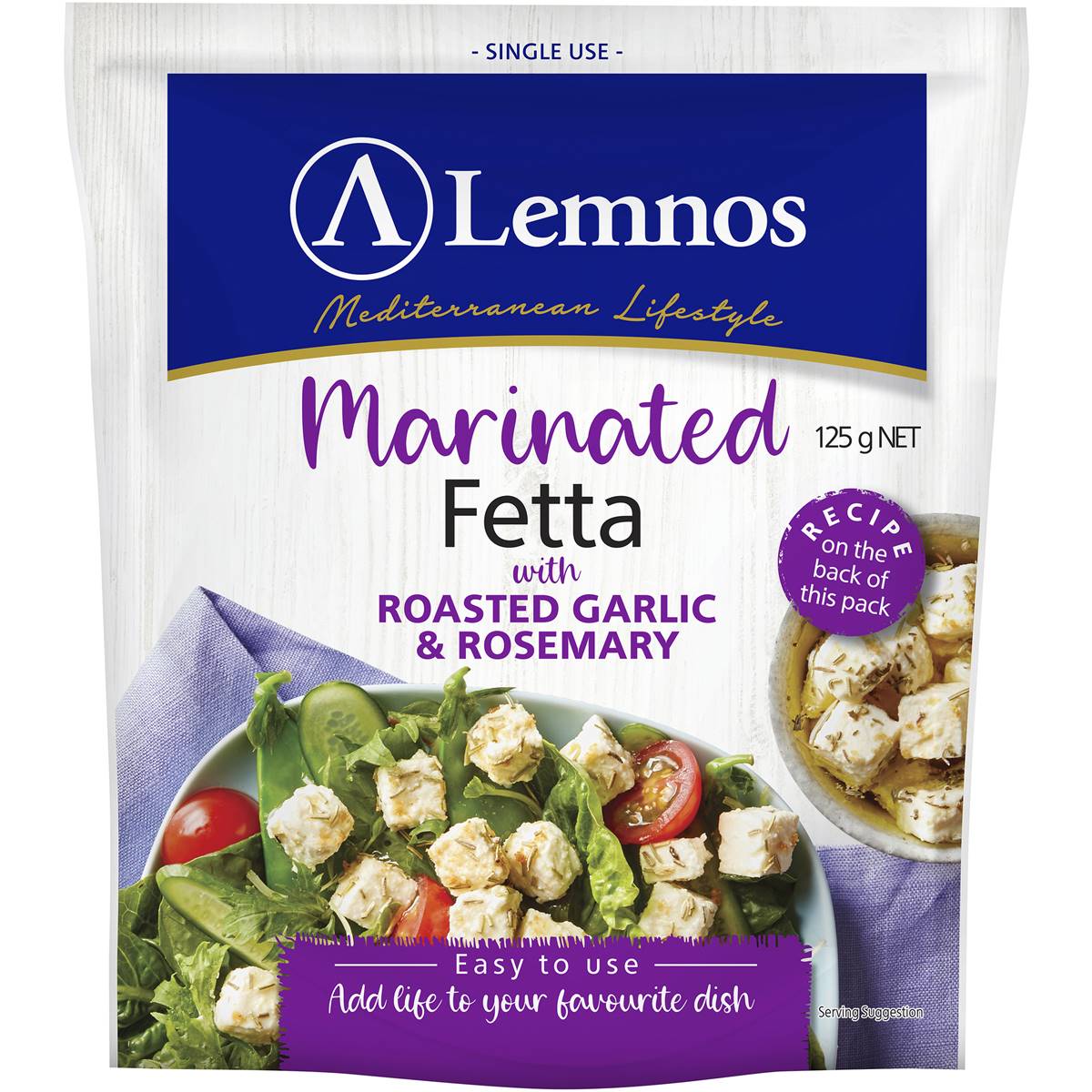 Lemnos Marinated Fetta Pouch Garlic & Rosemary