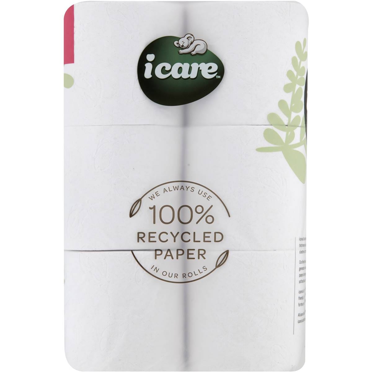 Icare 100 Recycled Toilet Tissue 3 Ply 180 Sheets 24 Pack Woolworths