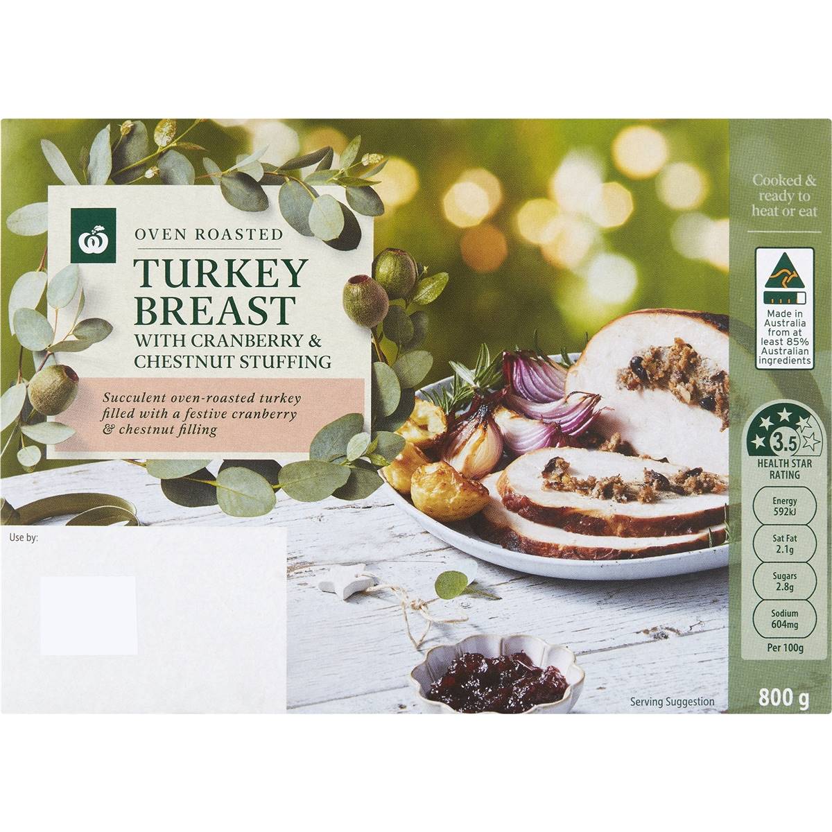 Woolworths Oven Roast Turkey Breast With Cranberry & Chestnut Stuffing