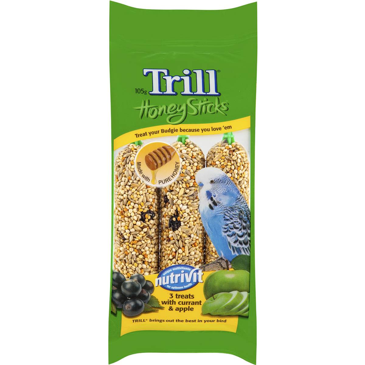 Trill Bird Honey Stick Variety Budgerigar 105g Woolworths