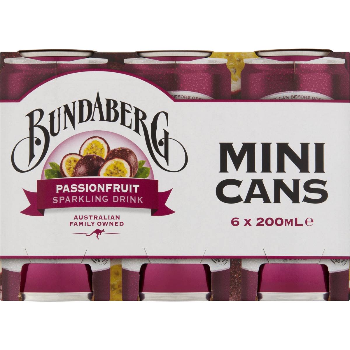 Bundaberg Passionfruit Sparkling Drink 200ml X6 Pack Woolworths