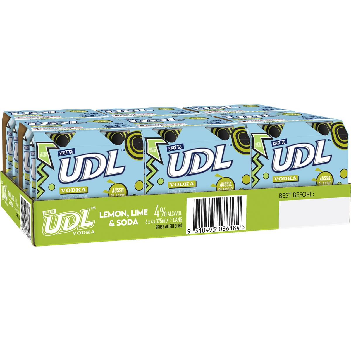 Udl Vodka Lemon Lime & Soda Can 375ml Woolworths