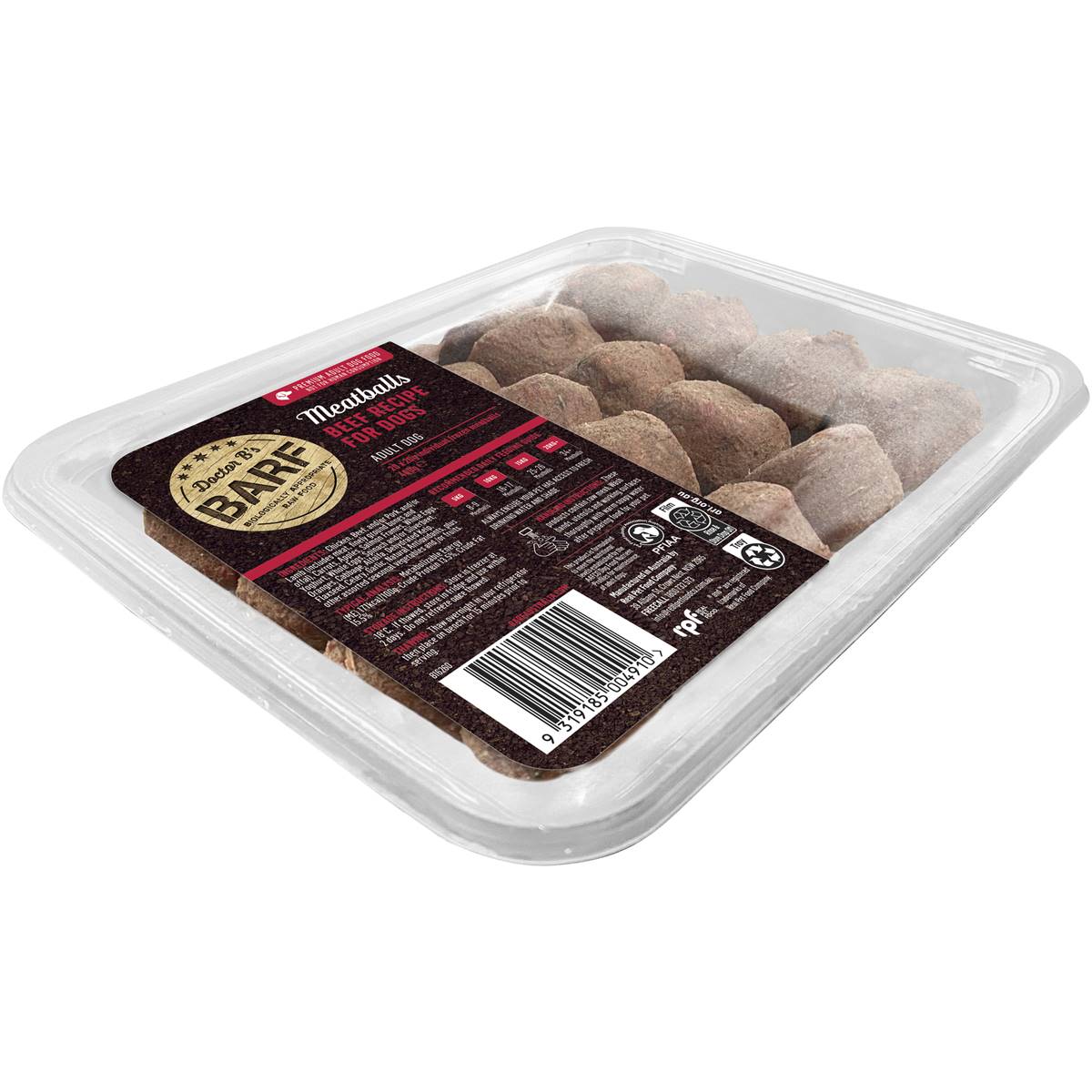 Doctor B's Barf Beef Meatballs For Dogs Frozen 400g Woolworths