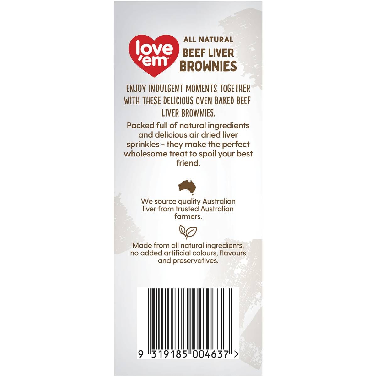 Love'em Dog Treats All Natural Beef Liver Brownies 200g Woolworths