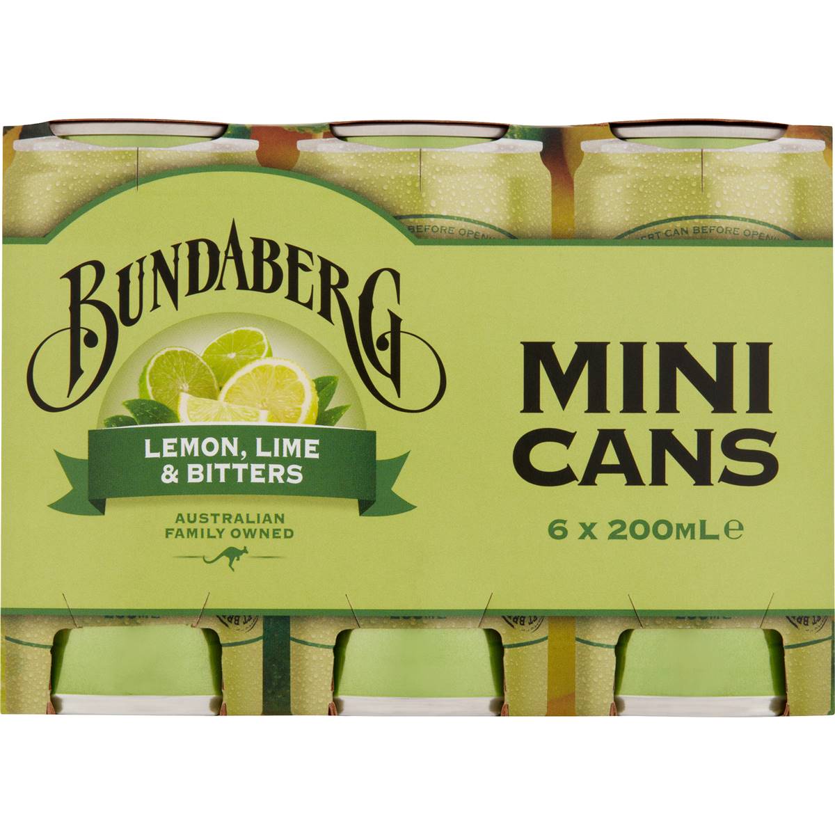 Bundaberg Mini Cans Lemon Lime Bitters 6 X 200ml Woolworths